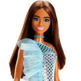 Barbie Glitz Brunette Hair Doll (Teal Metallic Dress) for Kids Ages 3+